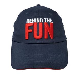 Behind The Fun Strapback Hat Blue OSFM Embroidered Adjustable Carnival